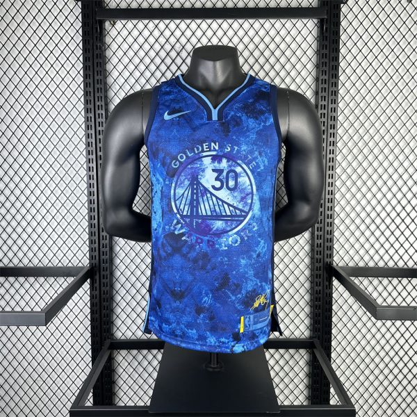 NBA Golden State Warriors V-Neck Honor edition Blue Jersey CURRY#30 S-XXL