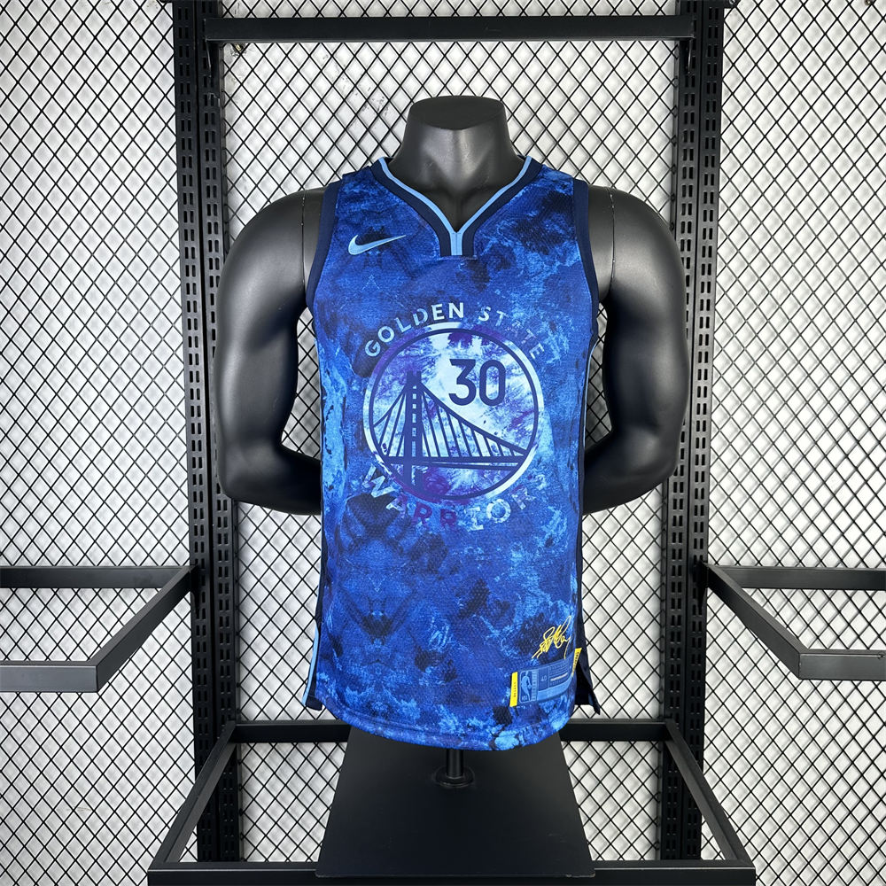NBA Golden State Warriors V-Neck Honor edition Blue Jersey CURRY#30 S-XXL