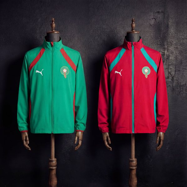 2026 Morocce Red and Green Reversible Windbreaker Sport Unifom