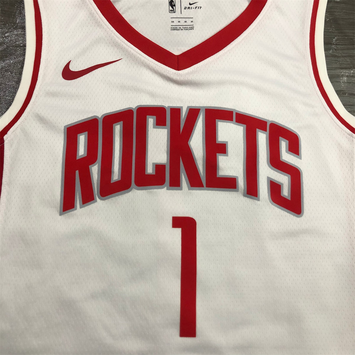 NBA Houston Rockets V-Neck White Jersey McGRADY#1 S-XXL