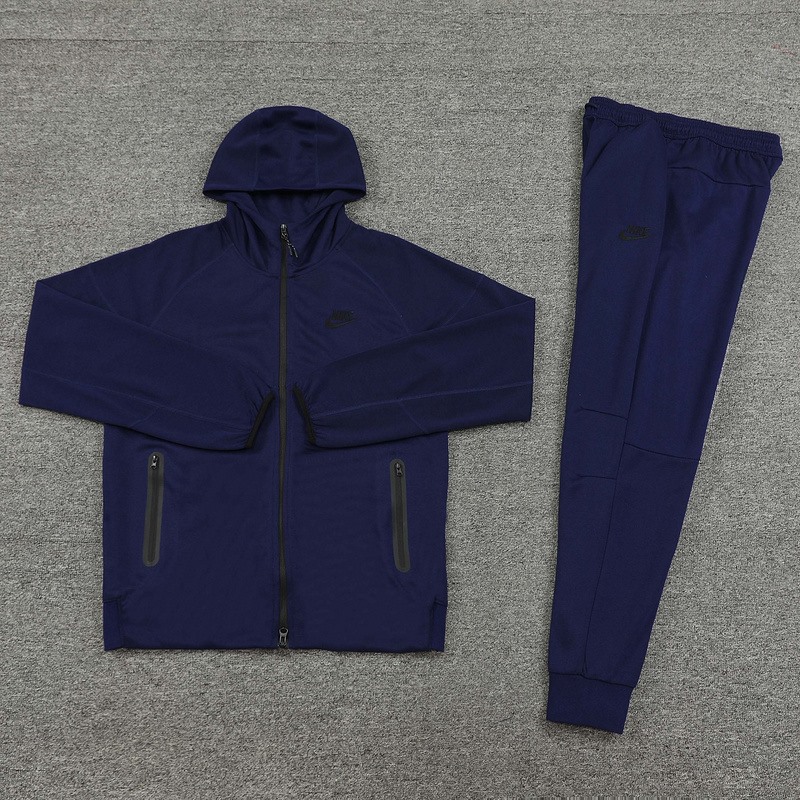 2024 Nike Royal Blue Hoodie Jacket Kit Set Football Team Shirt Sports Fashion