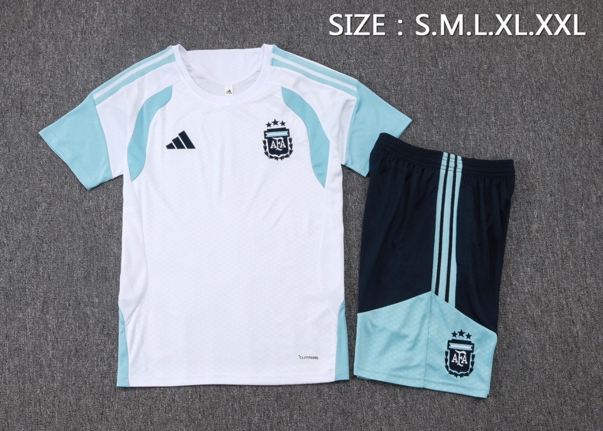 2026 Argentina White Training Set Shirt and Shorts