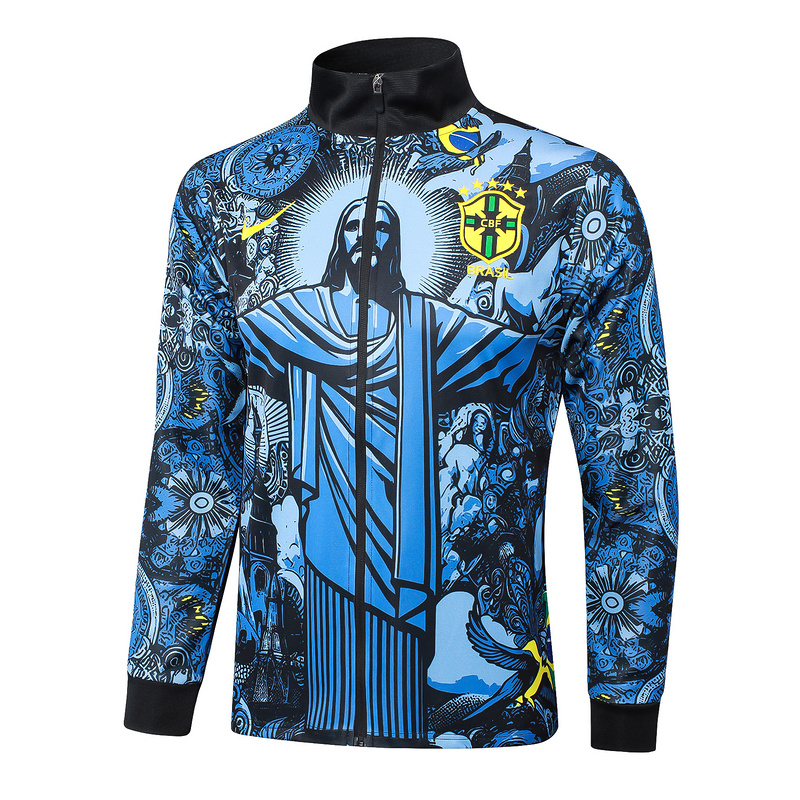 2024/25 Brazil Grayish blue Jacket Training Suit Set Football Team Shirt Sports Fashion