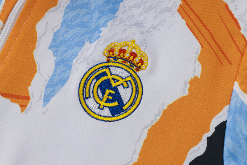 2024/25 Real Madrid Blue white yellow Jacket Training Suit Set Football Team Shirt Sports Fashion