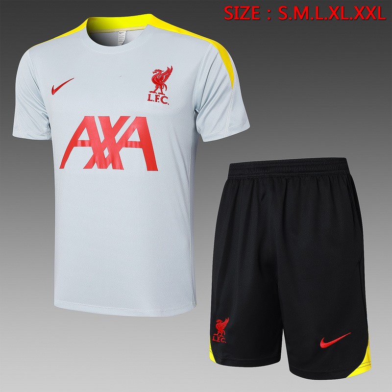 24/25 Liverpool Gray Training Set Shirt and Shorts