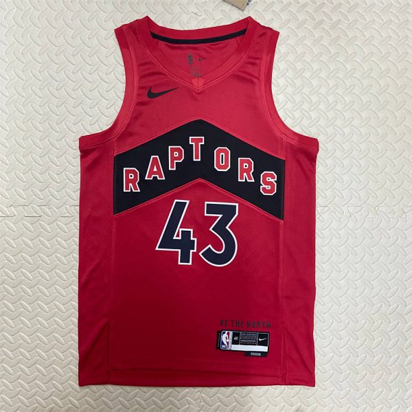 NBA Toronto Raptors V-Neck Red Jersey SIAKAM#43 S-XXL