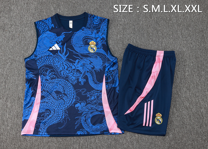 24/25 Real Madrid Royal blue Training Set Shirt and Shorts