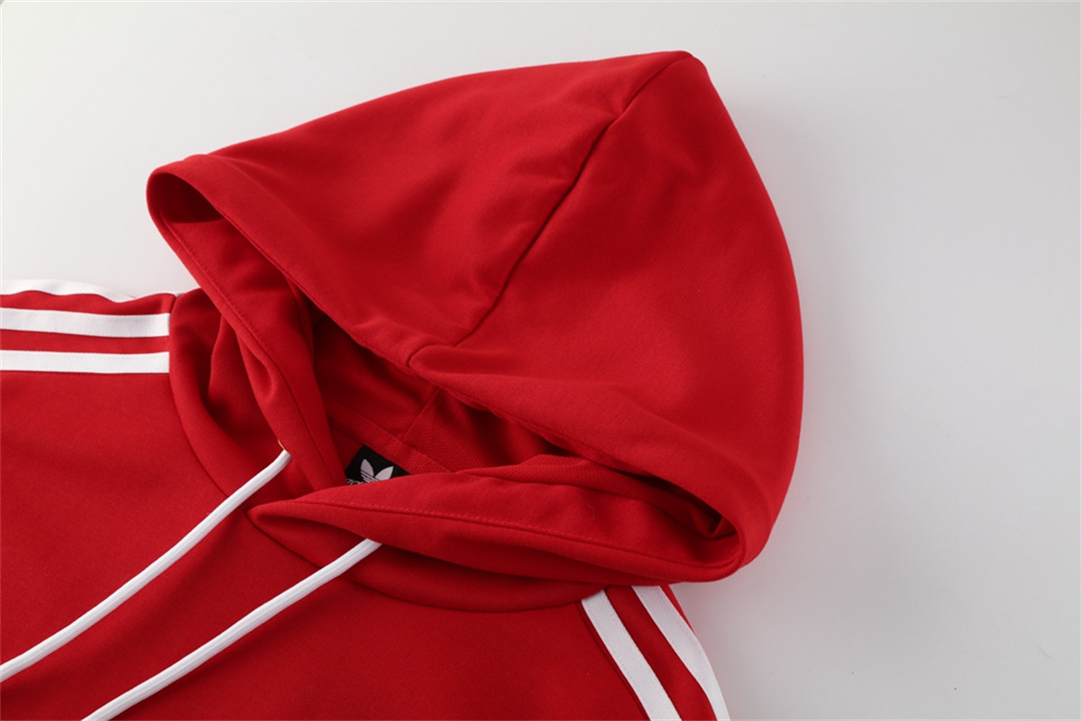 2025 Adidas Red Hoodie Jacket Kit Set Football Team Shirt Sports Fashion