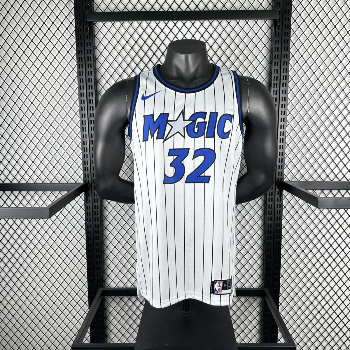 NBA Orlando Magic 2025 Round Neck Home White Jersey O'NEAL#32 S-XXL