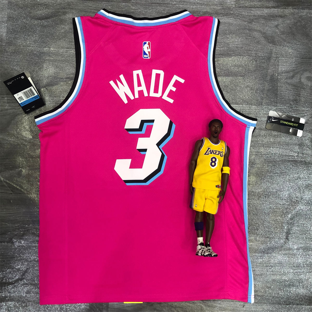NBA Miami Hearts round neck Pink Jersey WADE#3 S-XXL