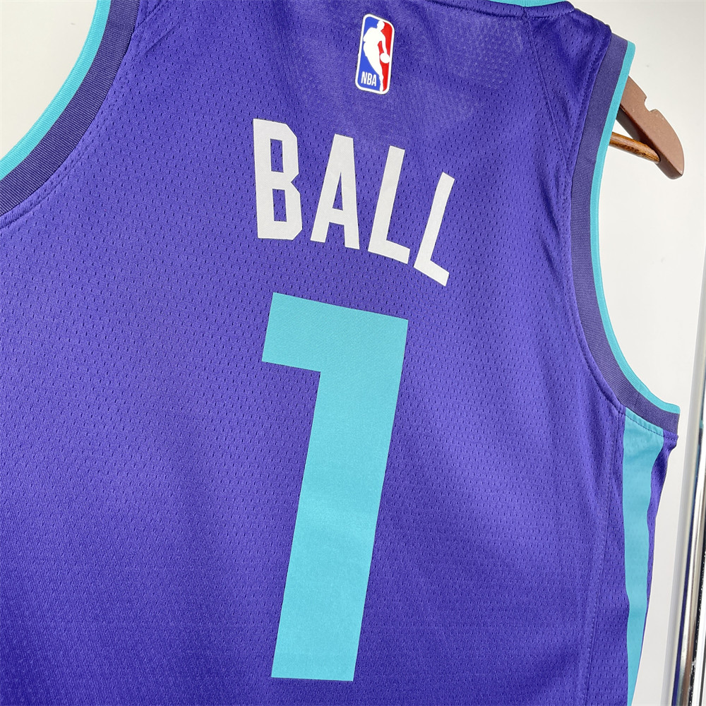 NBA Charlotte Hornets BALL#1 2019/20 Jordan Brand Purple Statement Edition Swingman Jersey S-XXL