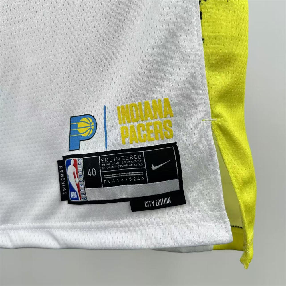 NBA Indiana Pacers 24/25 City Edition V-Neck White Jersey HALIBURTON#0 S-XXL