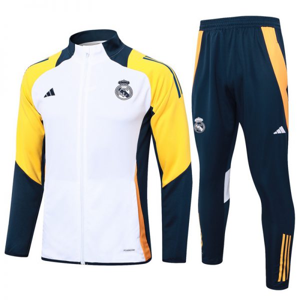 2024 Real Madrid White Jacket Training Suit Set Football Team Shirt Sports Fashion