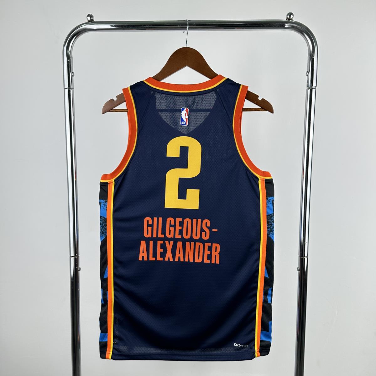 NBA Oklahoma City Thunder 24/25 City Edition V-Neck Black Jersey GILGEOUS-ALEXANDER#2 S-XXL