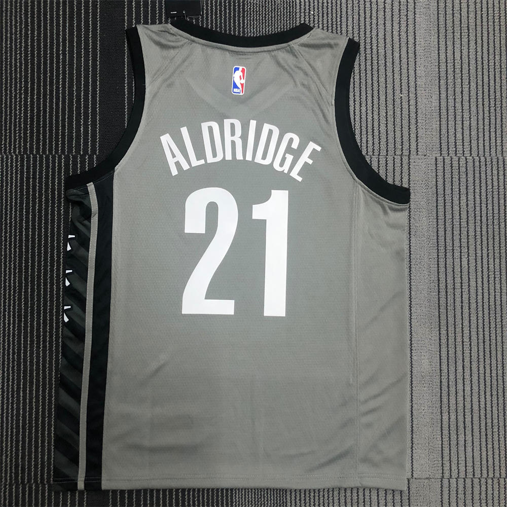 NBA Brooklyn Nets V-neck Grey Jersey ALDRIDGE#21 S-XXL