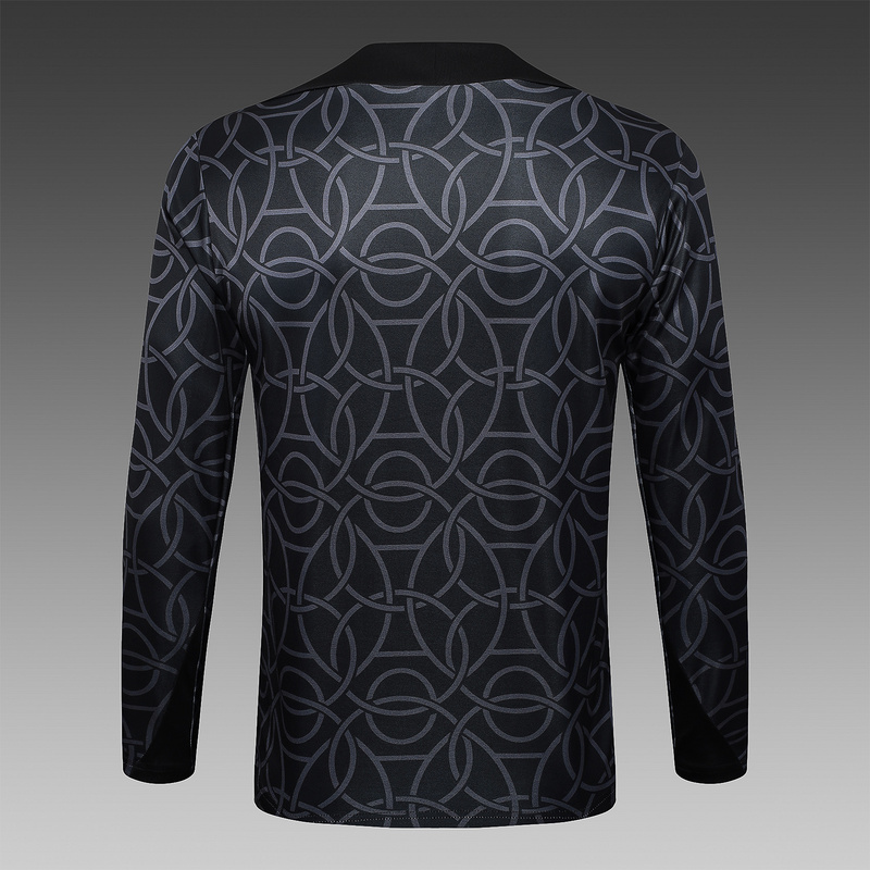 24/25 Paris Black Long-sleeved half-pull training kit Football team kit