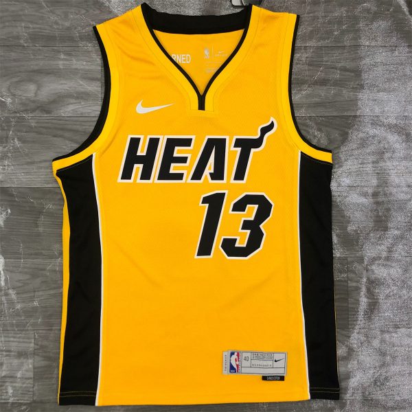 NBA Miami Hearts V-Neck Yellow Jersey ADEBAYO#13 S-XXL
