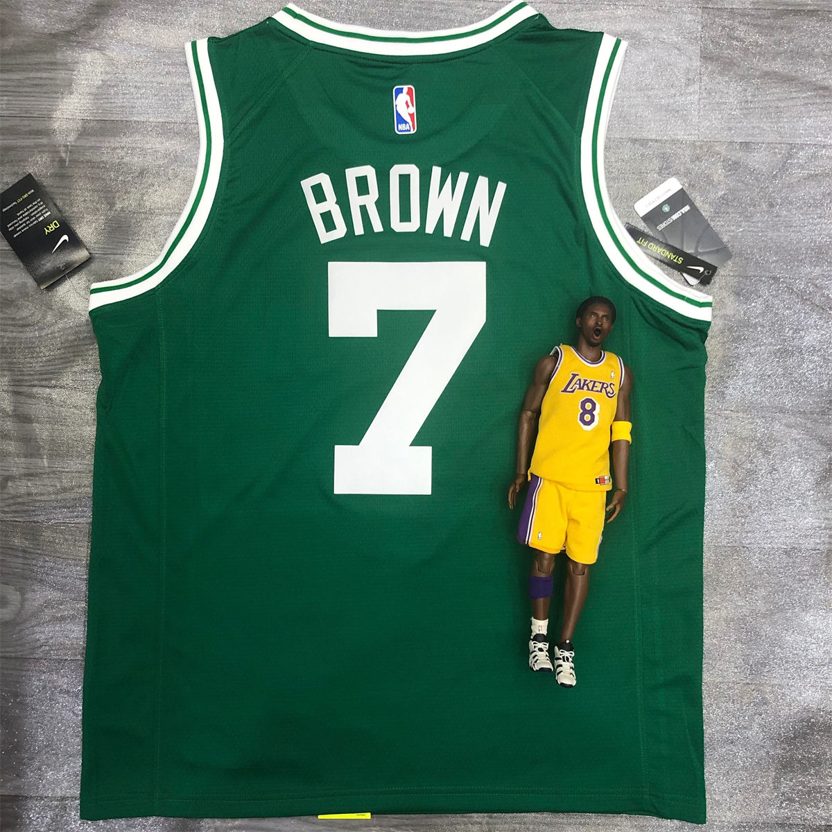 NBA Boston Celtics round neck Retro Green Jersey Brown#7 S-XXL