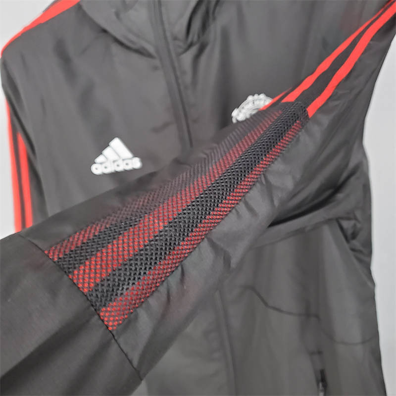 21/22 Windbreaker Manchester United Black Sport Unifom jersey Sport Unifom