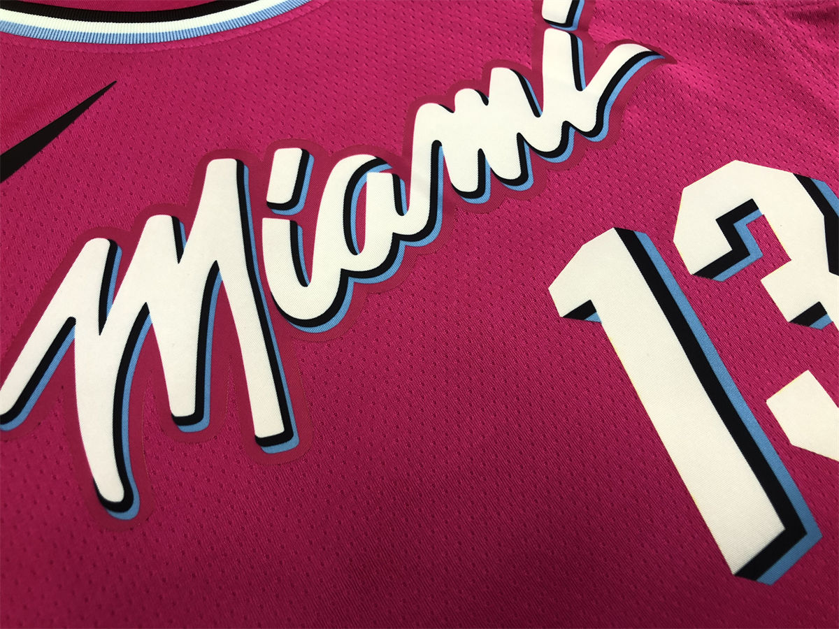NBA Miami Hearts round neck Pink Jersey ADEBAYO#13 S-XXL