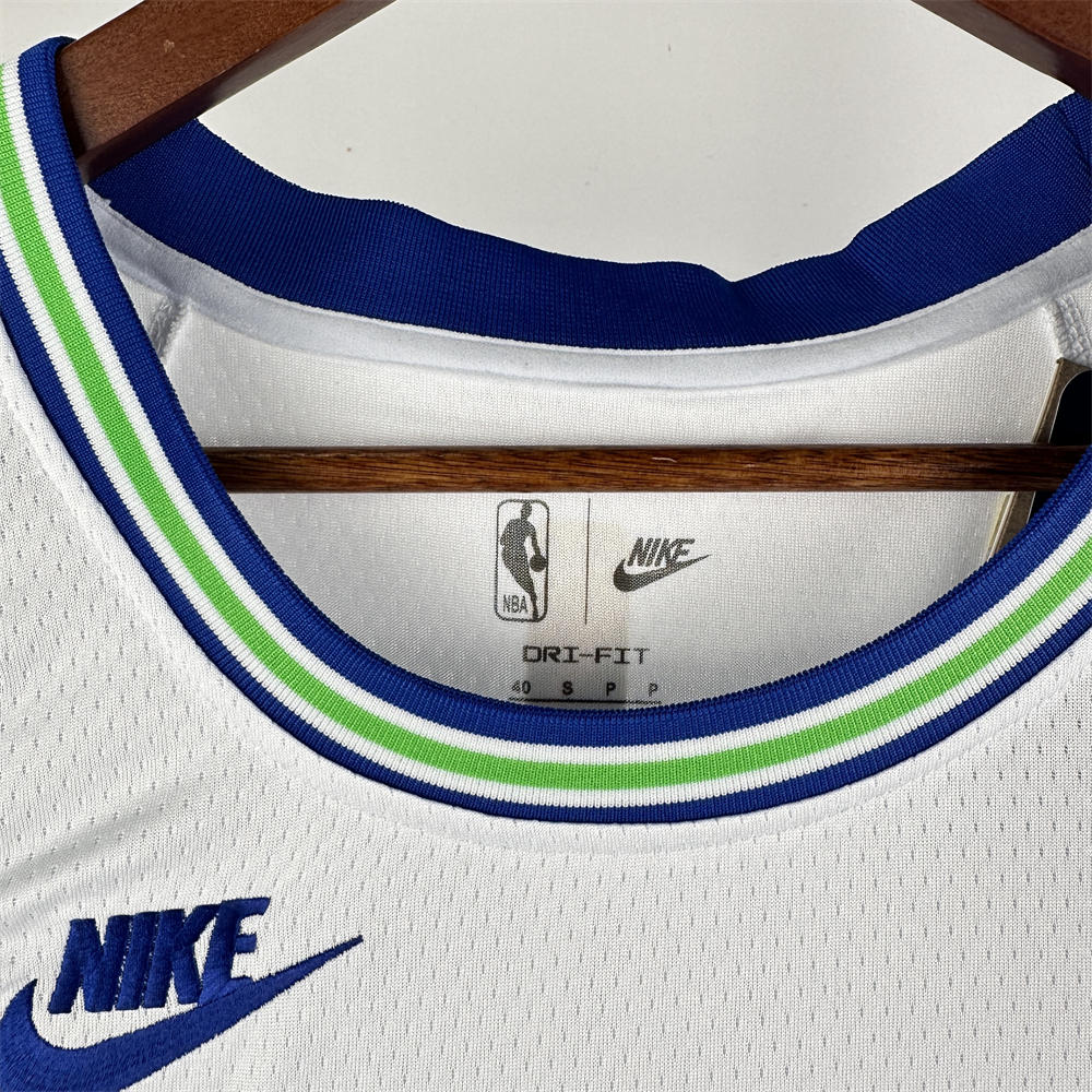 NBA Minnesota Timberwolves Retro Roud White Jersey EDWARDS#5 S-XXL