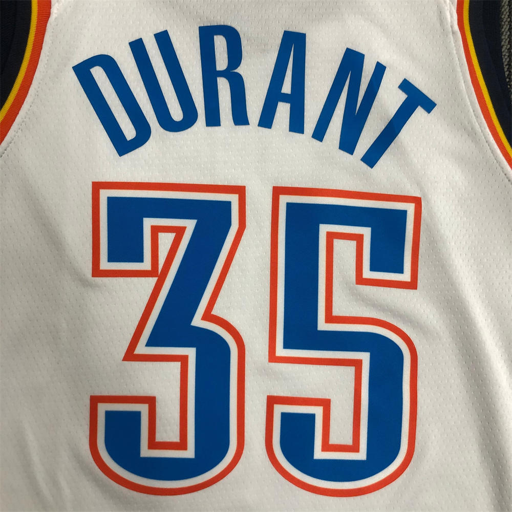 NBA Oklahoma City Thunder V-Neck White Jersey DURANT#35 S-XXL