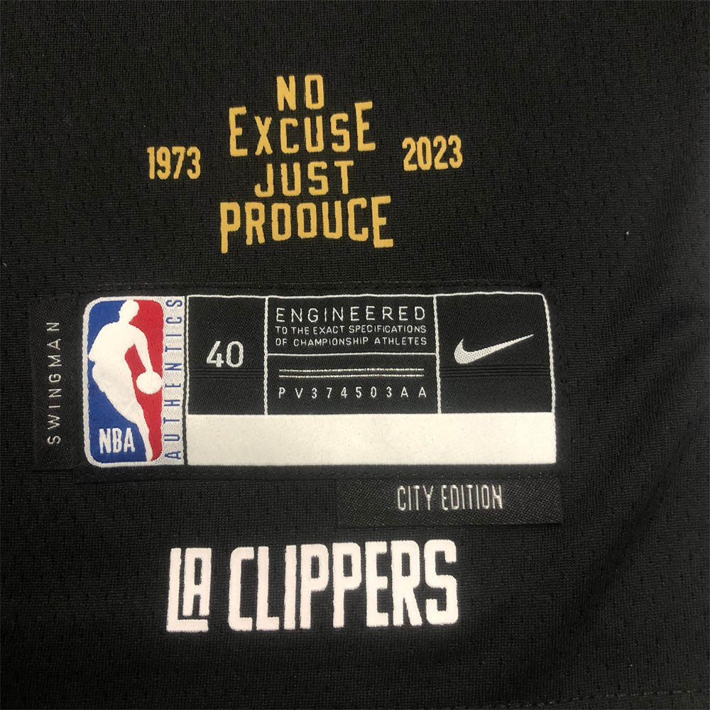 NBA Los Angeles Clippers V-Neck Black Jersey S-XXL