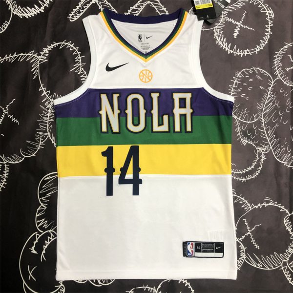 NBA New Orleans Pelicans V-Neck White jersey INGRAM#14 S-XXL