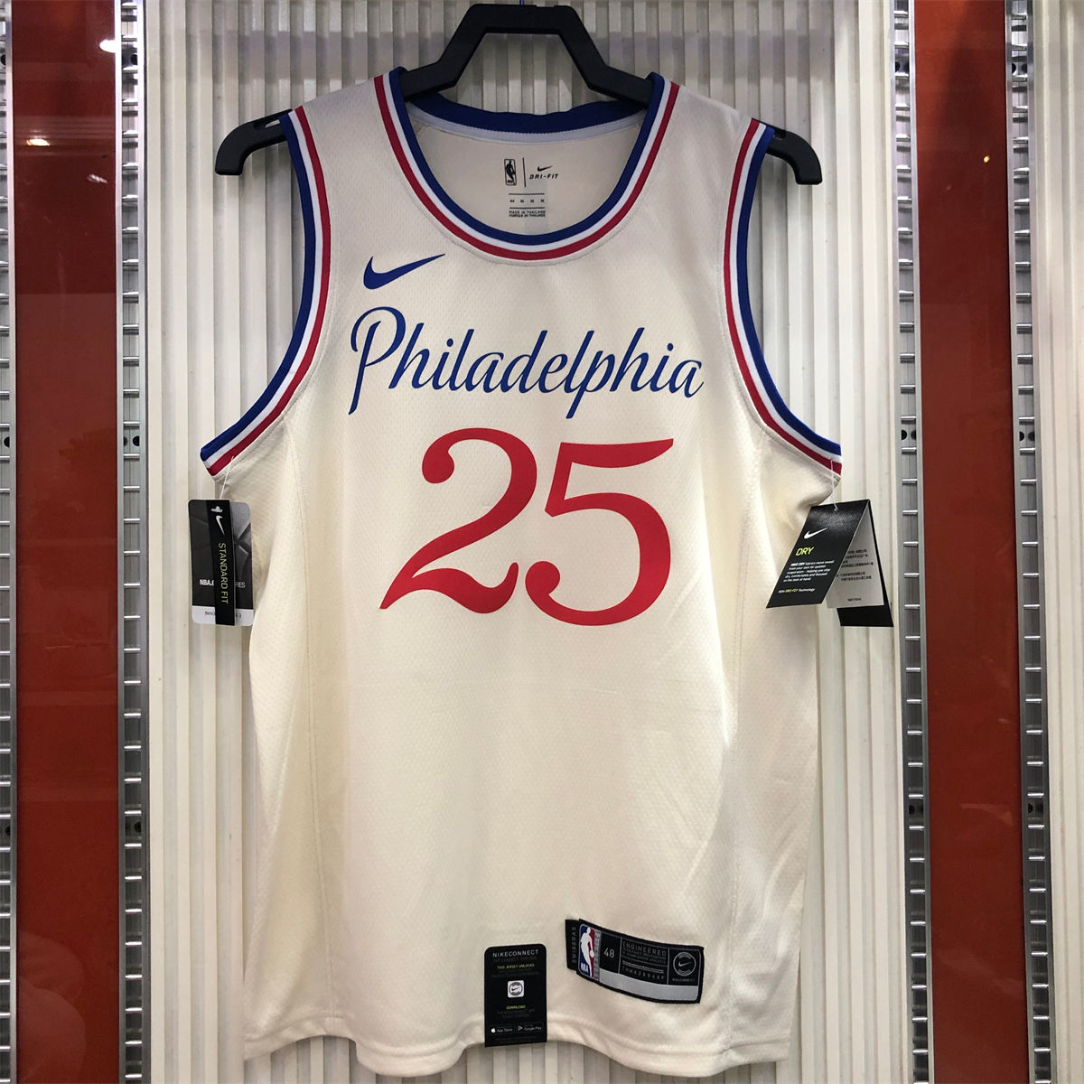 NBA Philadelphia 76ers Round neck White Jersey SIMMONS#25 S-XXL