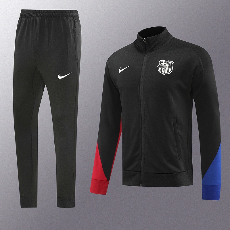 2024 Barcelona Black Jacket Training Suit Set Football Team Shirt Sports Fashion