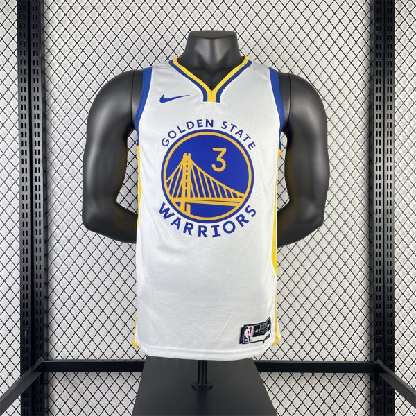 NBA Golden State Warriors 2023 V-Neck White Jersey POOLE#3 S-XXL