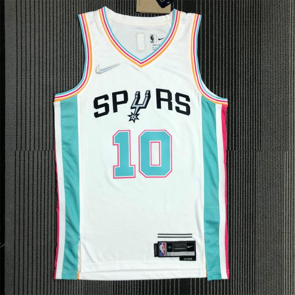 NBA San Antonio Spurs V-Neck White 75th Anniversary jersey DeROZAN#10 S-XXL