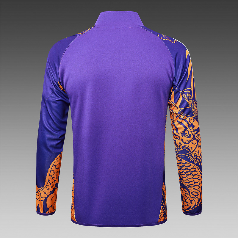 2024/25 Real Madrid Purple Jacket Training Suit Set Football Team Shirt Sports Fashion