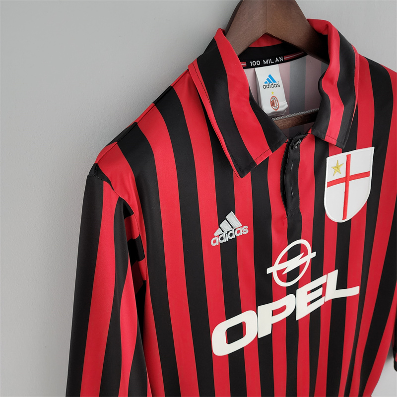 Retro AC Milan 99/00 Long Sleeve home jersey Fan Version