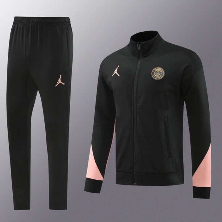 2024 PSG Black Jacket Training Suit Set Football Team Shirt Sports Fashion
