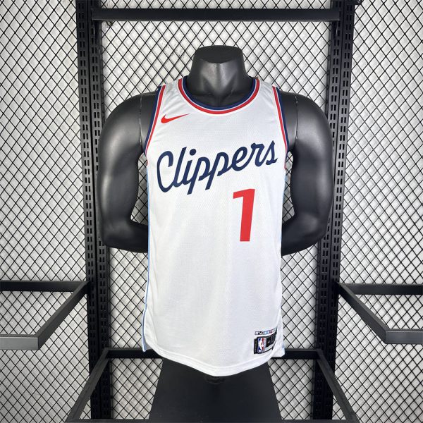 NBA Los Angeles Clippers 24/25 Round Neck White Jersey HARDEN#1 S-XXL
