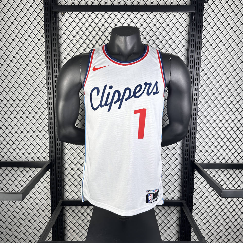 NBA Los Angeles Clippers 24/25 Round Neck White Jersey HARDEN#1 S-XXL