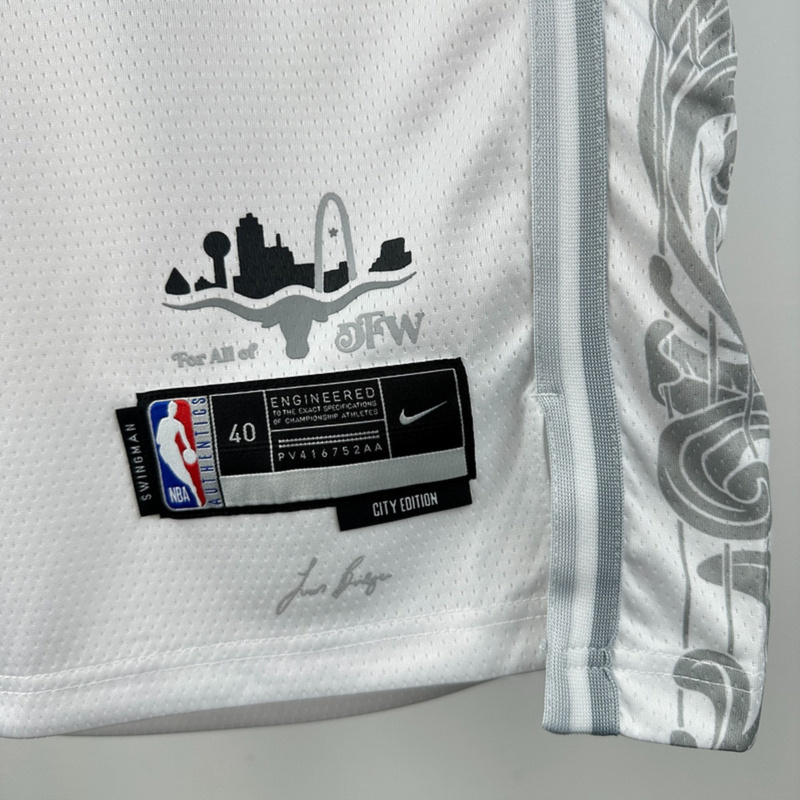 NBA Dallas Mavericks 24/25 City Edition V-Neck White Jersey FLAGG#32 S-XXL