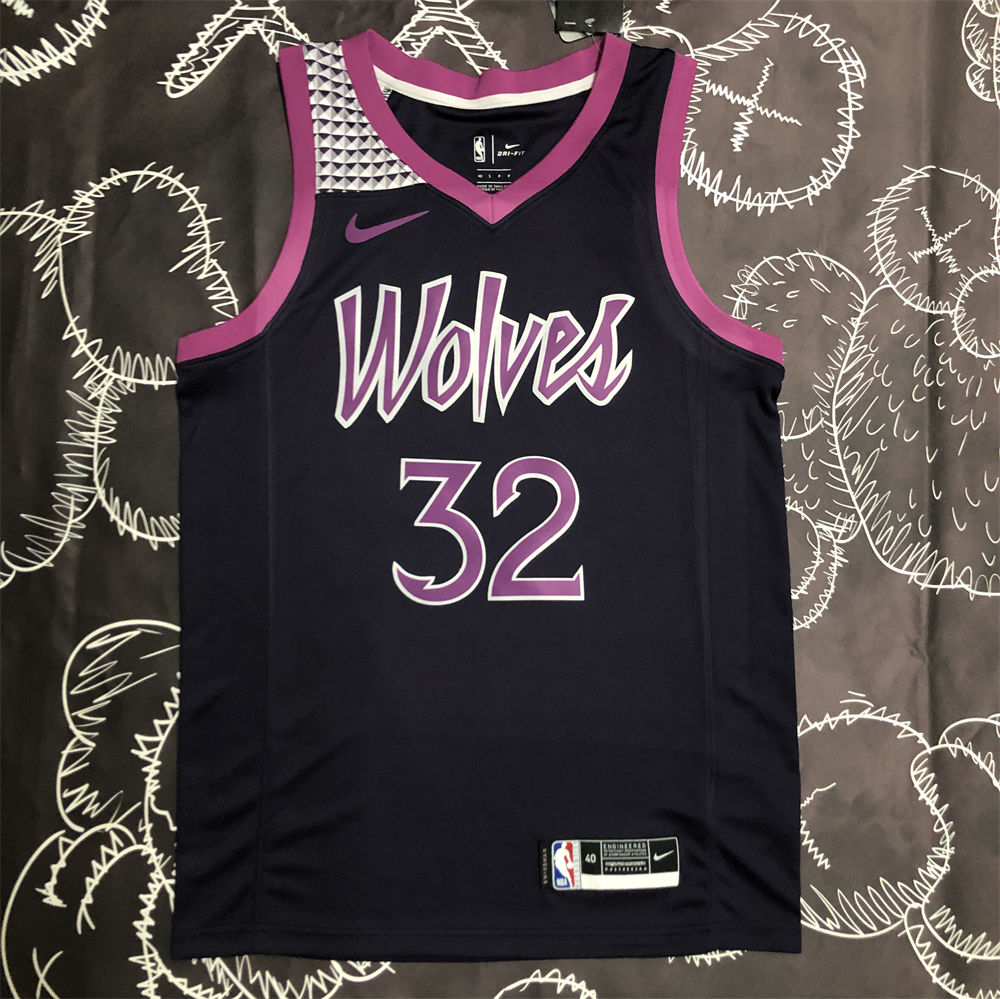NBA Minnesota Timberwolves V-Neck Black Jersey S-XXL