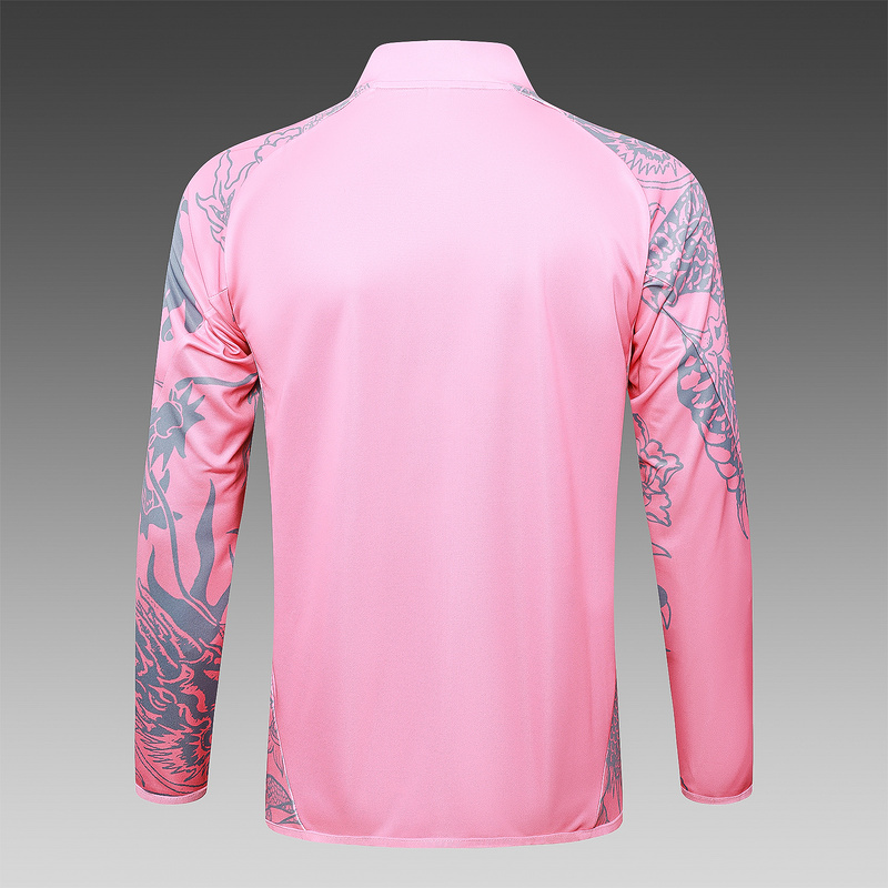 2024/25 Real Madrid Pink Jacket Training Suit Set Football Team Shirt Sports Fashion