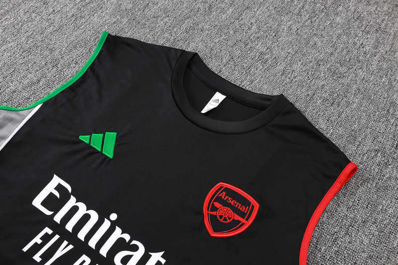 2025/26 Arsenal Black Training Set Shirt and Shorts
