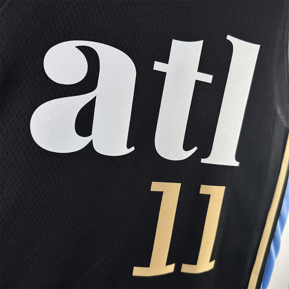 NBA Altanta Hawks 2024 Round Neck City Edition Black Jersey YOUNG#11 S-XXL