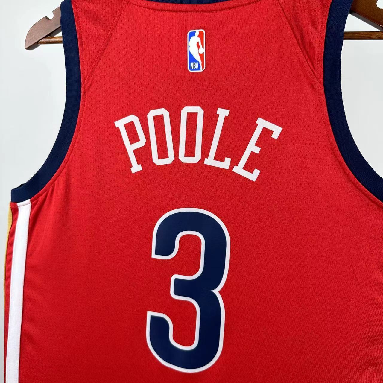 NBA New Orleans Pelicans Round Neck Red jersey POOLE#3#1 S-XXL