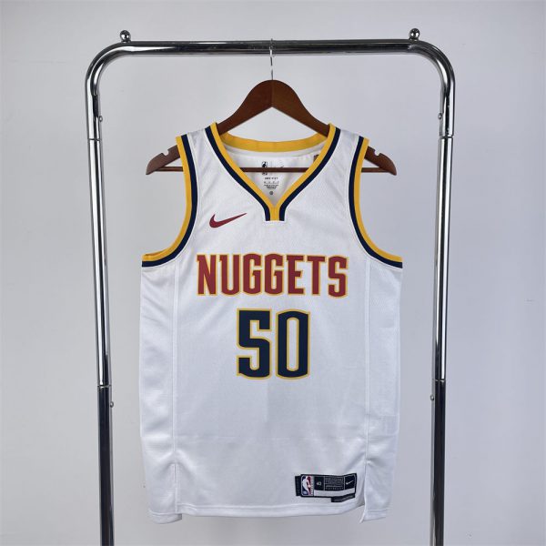 NBA Denver Nuggets Round Neck White jersey GORDEN#50 S-XXL