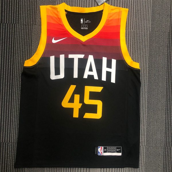 NBA Utah Jazz V-Neck Black Jersey MITCHELL#45 S-XXL