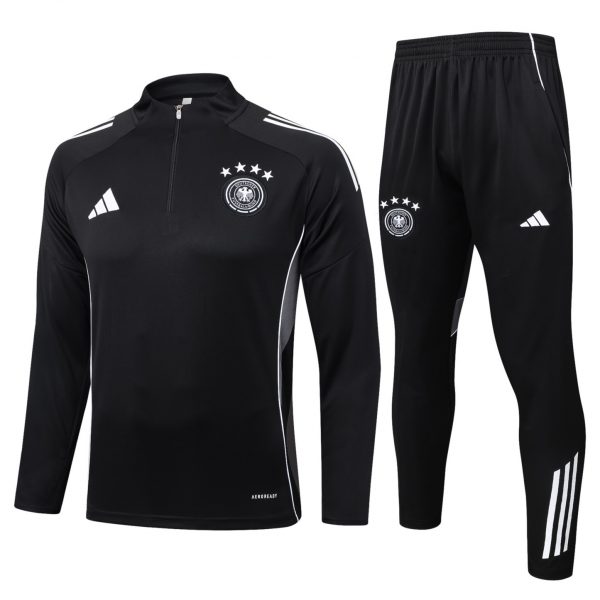 2025/26 Germany Black Long-sleeved half-pull training kit Football team kit