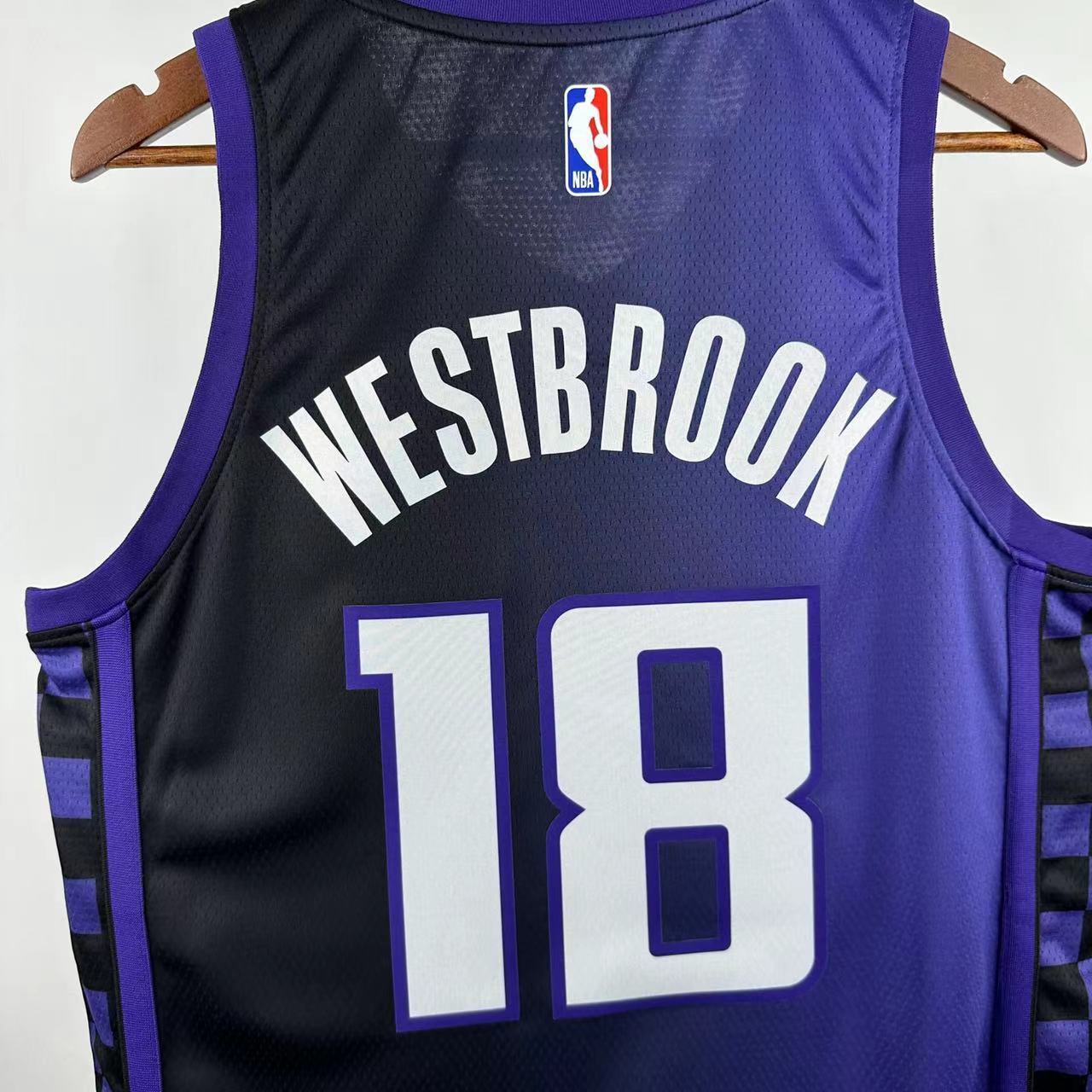 NBA Scaramento Kings 2024 V-Neck JORDAN Edition Purple jersey WESTBROOK#18 S-XXL