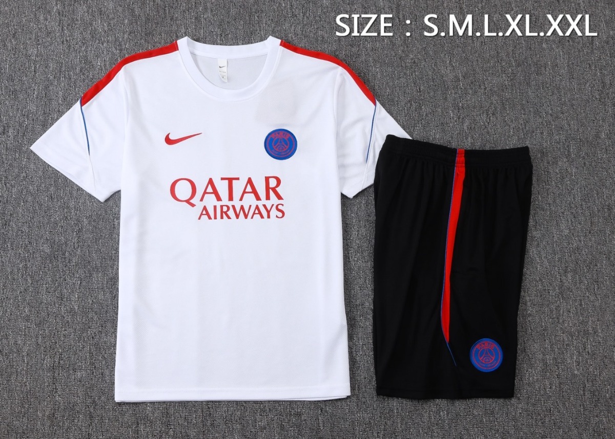 2026 PSG White Training Set Shirt and Shorts