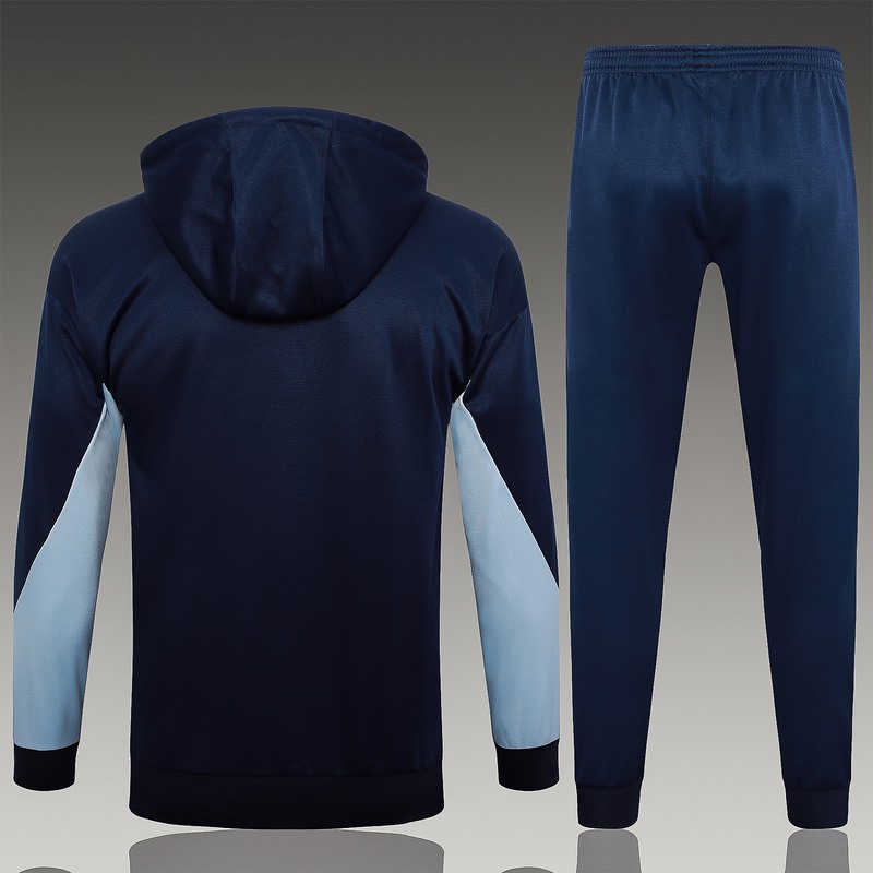 2024 France Royal Blue Hoodie Jacket Kit Set Football Team Shirt Sports Fashion