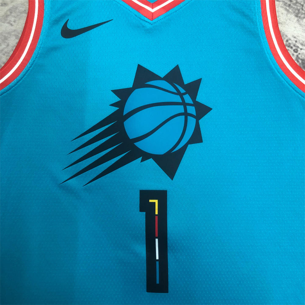 NBA Phoenix Suns V-Neck City Edition Blue jersey BOOKER#1 S-XXL